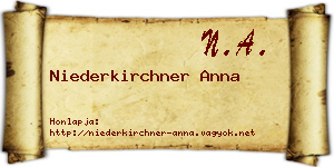 Niederkirchner Anna névjegykártya