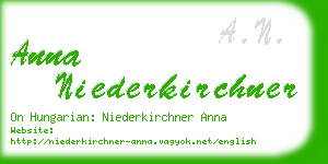 anna niederkirchner business card
